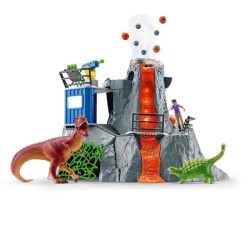 Expédition au grand Volcan, 1 figurine de chercheuse et 2 jouets