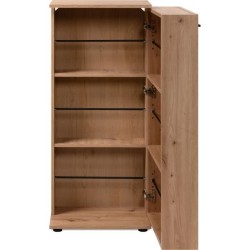 Meuble a chaussures SATOS - Décor Chene Artisan - L50xP34xH110 - Capacité 12 ...