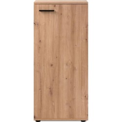 Meuble a chaussures SATOS - Décor Chene Artisan - L50xP34xH110 - Capacité 12 ...