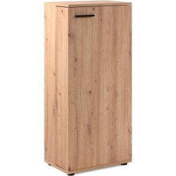 Meuble a chaussures SATOS - Décor Chene Artisan - L50xP34xH110 - Capacité 12 ...