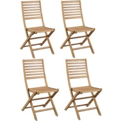 Lot de 4 chaises de jardin pliantes - EDEN - Bois Eucalyptus FSC - 57,5 x 46,...