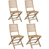 Lot de 4 chaises de jardin pliantes - EDEN - Bois Eucalyptus FSC - 57,5 x 46,...
