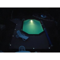 Spot LED 350 blanc pour piscines bois UBBINK - ABS - IP68 - 24W - 12VAC/50Hz ...