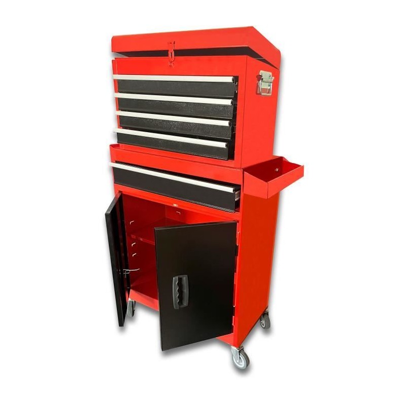 DEFPRO Servante d'atelier 7 tiroirs en métal avec bac de rangement vide