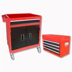 DEFPRO Servante d'atelier 7 tiroirs en métal avec bac de rangement vide