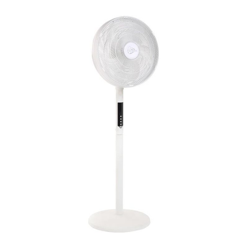 AIR-LIGHT RING - Ventilateur sur pied & Brasseur d'air blanc Ø40cm 70W avec c...