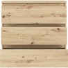Commode CHELSEA 3 tiroirs - L 77,2 x P 42 x H 79,9 cm - Décor chene artisan