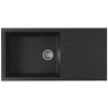 STRADOUR Evier a encastrer CUBE, en SMC NOIR PAILLETE - 06,  1 bac, dim. 100 ...