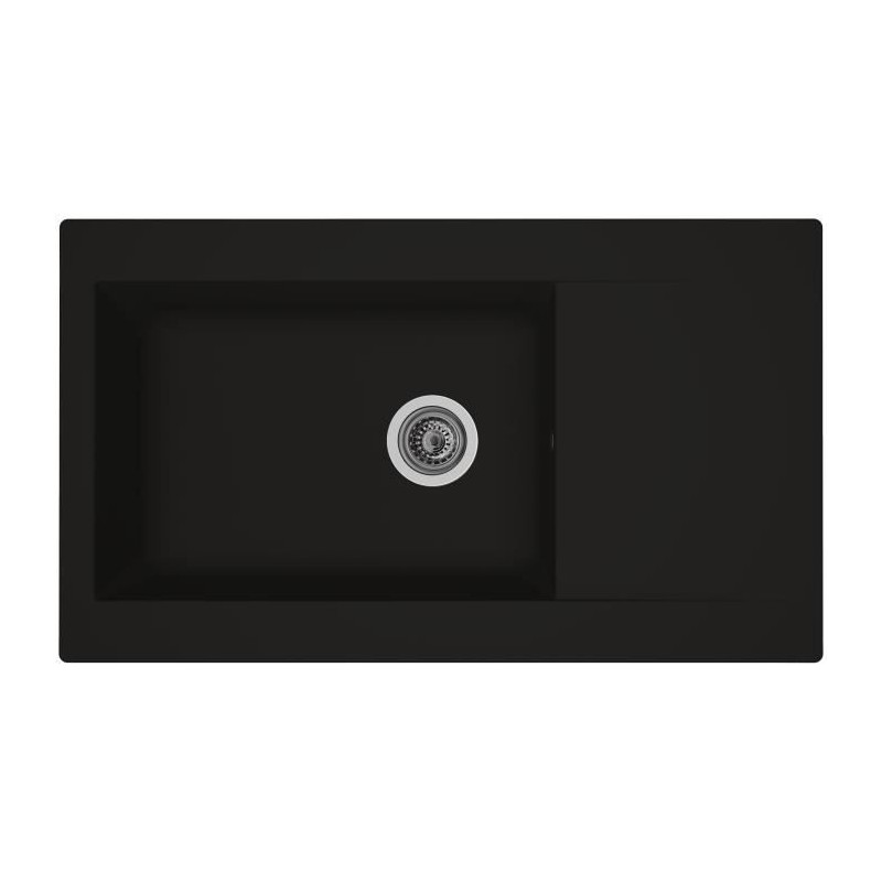 STRADOUR Evier cuisine a encastrer 1 grand bac + 1 égouttoir Einna - Résine -...
