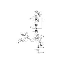 Mitigeur monocommande bain douche - GROHE - Get - Montage mural - Raccord fil...