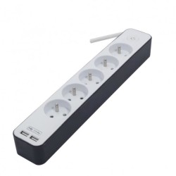 CHACON Bloc multiprise 5 prises 16 A avec 2 ports USB et câble 1,5 m HO5VV-F ...