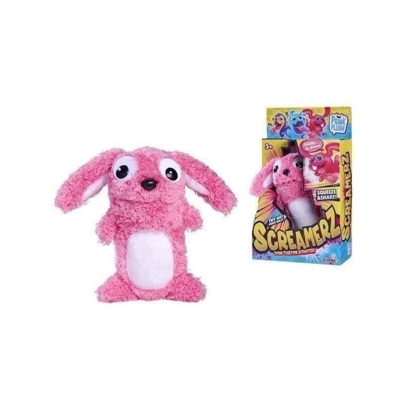 Smoby - Screamerz - Peluche intéractive amusante - Lapin - 27 cm - Bruits en ...