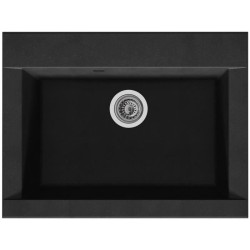 STRADOUR Evier cuisine a encastrer 1 bac sans égouttoir Hexo - Résine - 66 x ...