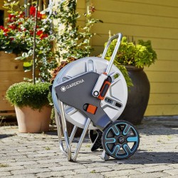 Enrouleur de tuyau GARDENA CleverRoll M métal – Tuyau Classic 25m Ø15mm – Ada...