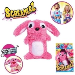 Smoby - Screamerz - Peluche intéractive amusante - Lapin - 27 cm - Bruits en ...