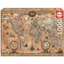 Puzzle Mappe monde, 1000 pieces, Voyage et cartes, EDUCA 15159