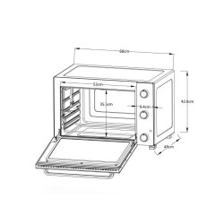 Minifour électrique -Chaleur tournante- CONTINENTAL EDISON - CEMF80B - Noir -...