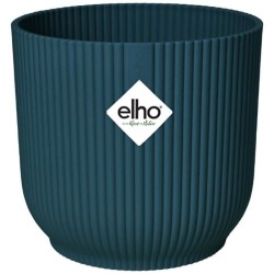 ELHO Pot de fleurs Rond VIBES - Ø22 x H20,16 cm - Plastique - Bleu Foncé
