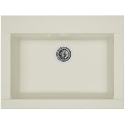 STRADOUR Evier cuisine a encastrer 1 bac sans égouttoir Hexo - Résine - 66 x ...