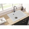 STRADOUR Evier cuisine a encastrer 1 bac sans égouttoir Hexo - Résine - 66 x ...