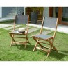 Lot de 4 chaises de jardin pliantes en bois d'acacia FSC - EDEN - Assise text...