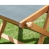 Lot de 4 chaises de jardin pliantes en bois d'acacia FSC - EDEN - Assise text...