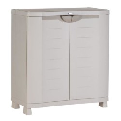 Armoire basse de rangement en résine PLASTIKEN - 2 grandes étageres - l 90 x ...
