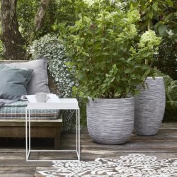 CAPI EUROPE Pot de fleurs NATURE RIB - 54x52 cm - 113 L - Ivoire