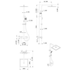 Colonne de douche OCEANIC - Mitigeur thermostatique corps froid - Pomme haute...
