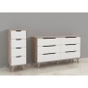 Chiffonnier VANKKA  4 Tiroirs - Décor chene et blanc - Style scandinave - L 4...