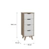 Chiffonnier VANKKA  4 Tiroirs - Décor chene et blanc - Style scandinave - L 4...