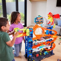 Hot Wheels City-Garage Ultime-Coffret avec 2 voitures incluses HKX48