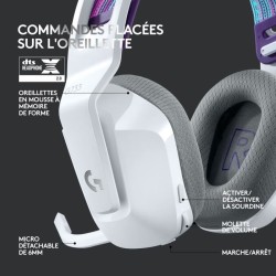 Casque gamer - Sans fil - Logitech G - G733 Lightspeed - PS5, PS4, PC, MAC - ...