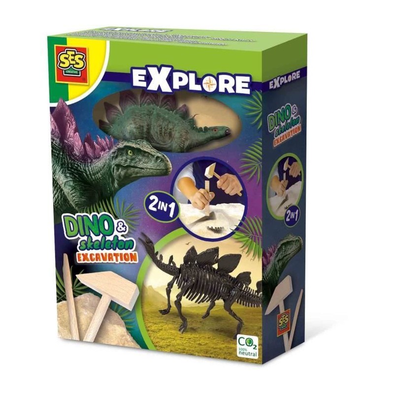 Fouille de dinosaures et de squelettes 2 en 1 - Stégosaure - SES