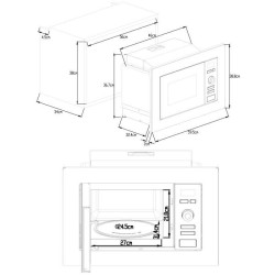 Four micro-ondes encastrable Grill CONTINENTAL EDISON MO20IXEG L59,5 x H38,8 ...