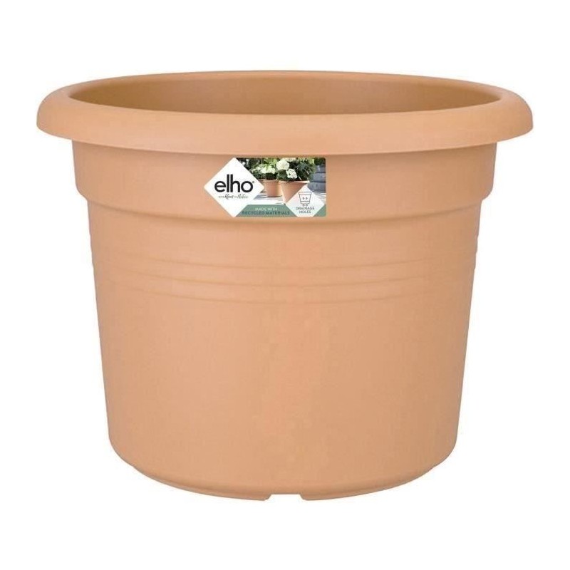 ELHO Pot de fleurs Rond GREEN BASICS - Plastique  - Ø38,8 x H30 cm - Terre cu...