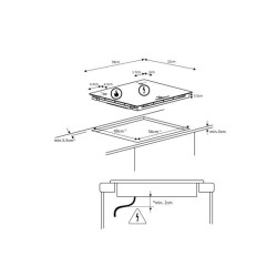 Plaque induction 3 foyers CONTINENTAL EDISON 6200W - 59 x 52 cm - 3 timers - ...