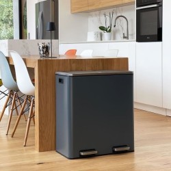 Poubelle de cuisine a pédale tri sélectif - MAJOR - KITCHEN MOVE - 60L (2x30L...