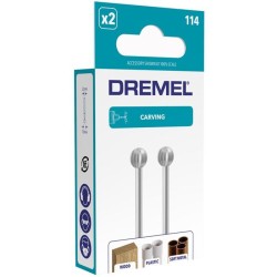 Lot de 2 Fraises Haute Vitesse DREMEL 114 (En Acier, Bout rond, Diametre 7,8m...