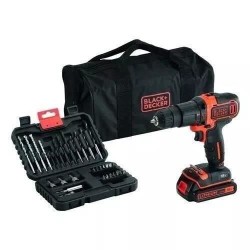 Perceuse a percussion sans fil - 18V - BLACK+DECKER + 1 batterie 1,5Ah + char...