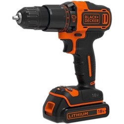 Perceuse a percussion sans fil - 18V - BLACK+DECKER + 1 batterie 1,5Ah + char...