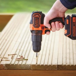 Perceuse a percussion sans fil - 18V - BLACK+DECKER + 1 batterie 1,5Ah + char...