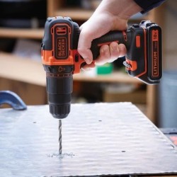 Perceuse a percussion sans fil - 18V - BLACK+DECKER + 1 batterie 1,5Ah + char...