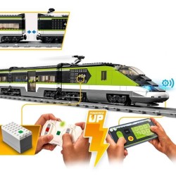 LEGO City Le Train de Voyageurs Express - Jouet de Train Télécommandé - Phare...