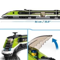 LEGO City Le Train de Voyageurs Express - Jouet de Train Télécommandé - Phare...
