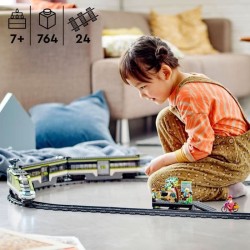 LEGO City Le Train de Voyageurs Express - Jouet de Train Télécommandé - Phare...
