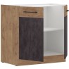 Meuble bas ROCK - Mélaminé - Chene Lancelot et gris matera - L 80 x H82 cm