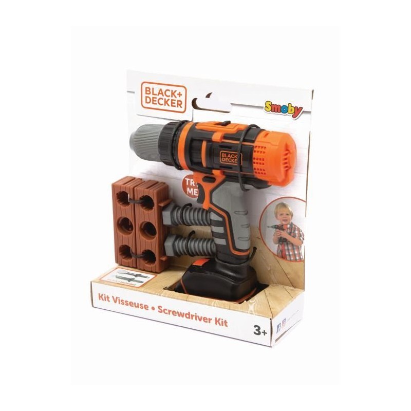Smoby - Black+Decker - Perceuse Visseuse Mécanique