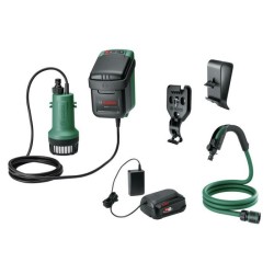 Pompe submersible Bosch - GardenPump 18V-2000 (avec fixation murale et de rés...