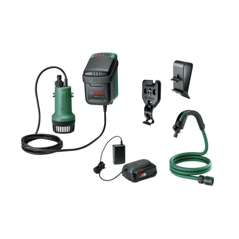 Pompe submersible Bosch - GardenPump 18V-2000 (avec fixation murale et de rés...